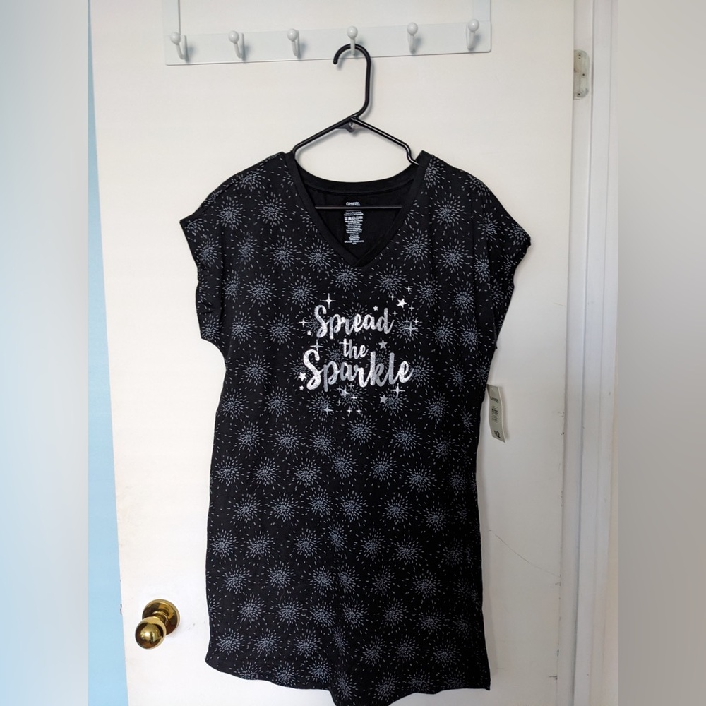 George women's black pyjama shirt size medium